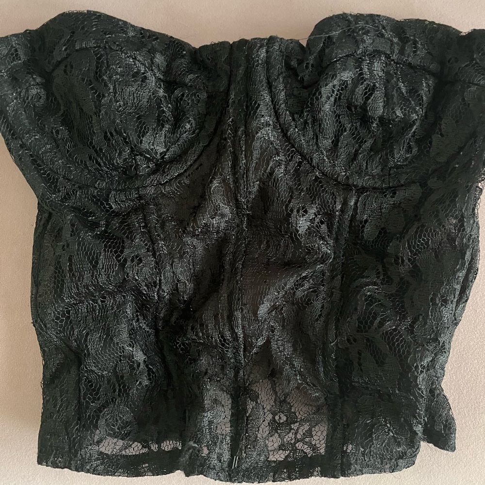 Edikted lace corset top in black.